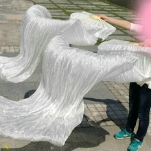 Танец живота вуаль-Веер сценический натуральный шелк Восточный танец веер вуали 180 см белый