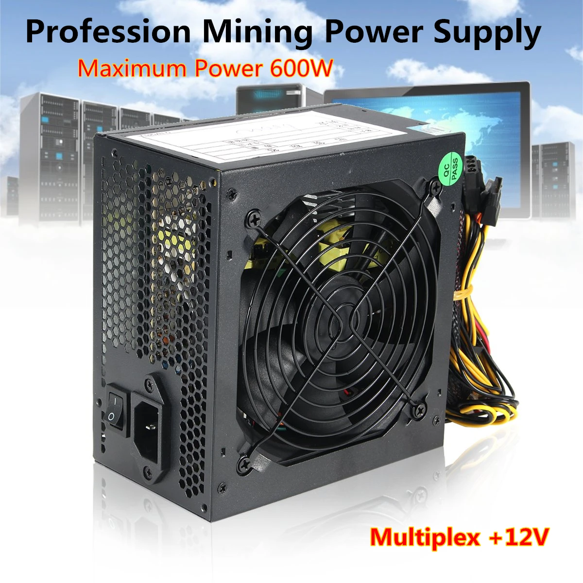 600 Вт PC PSU питание черный игровой тихий мм 120 мм вентилятор 20/24pin 12 В в ATX новый компьютер для BTC