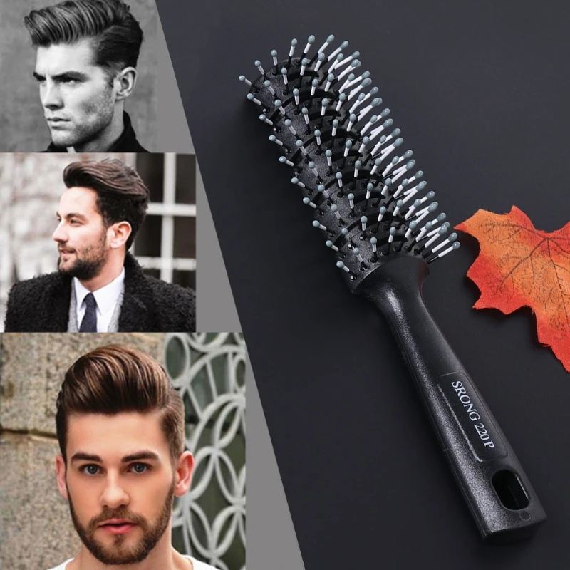 

New Fashion Men Hair Brush Plastic Antistatic Comb Barber Dressing Salon Styling Tool