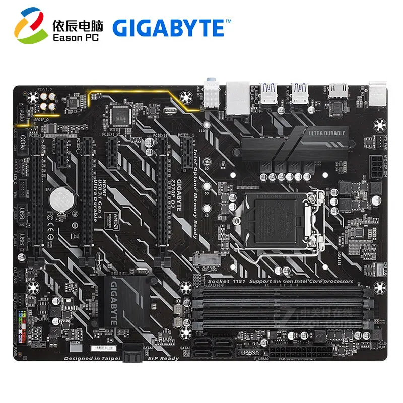GIGABYTE GA-Z370P D3 настольная материнская плата LGA1151 DDR4 M.2 SATA III 64G ATX