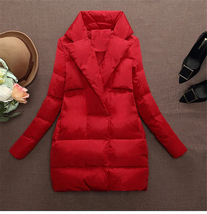 2016 New Winter Down Jacket Women Korean Fashion Warm Thin Parkas Ladies Coat Plus Size Solid