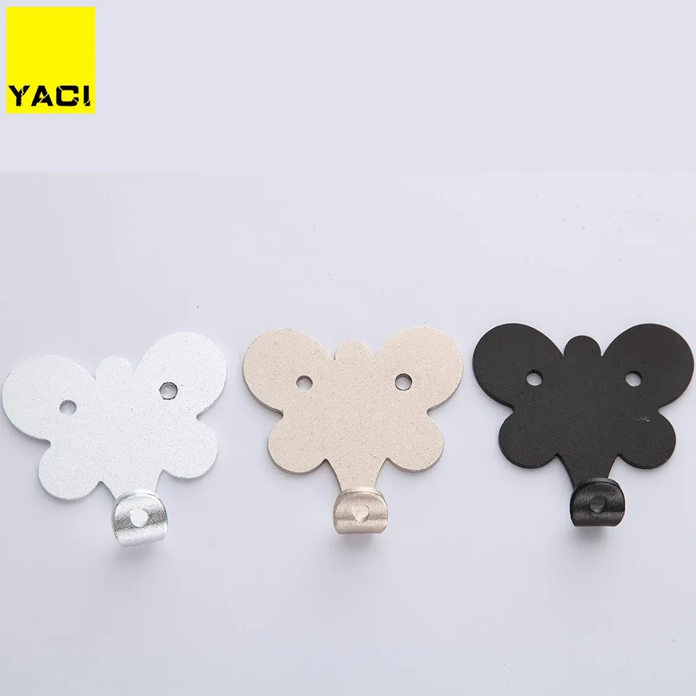 YACI настенные крючки в форме бабочки Мода для ванной поводок вешалка для полотенец в ванную подвесные крючки/полотенце/ключ/ожерелье/Сумка/кухонный крючок