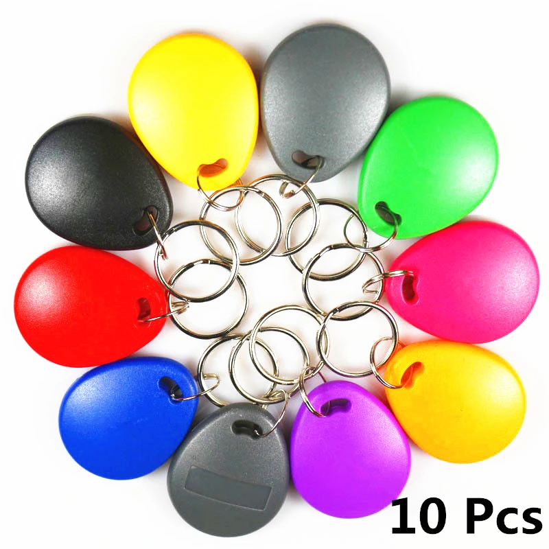 

10Pcs 125khz RFID Proximity EM4100 TK4100 Key Fobs Token Tags Keyfobs Keychain ID Card Read Only Door Access Control System