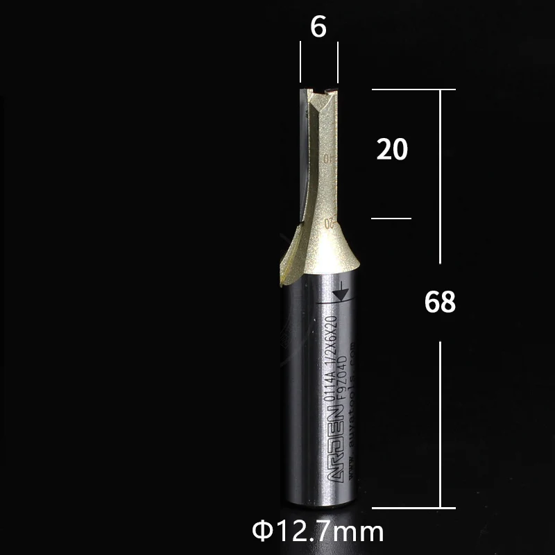 1 шт- ЧПУ твердосплавная Концевая фреза, деревообрабатывающий фреза, деревообрабатывающий фреза, метрический 2 флейты прямой долбежный нож - Длина режущей кромки: 12.7mm x 6mm