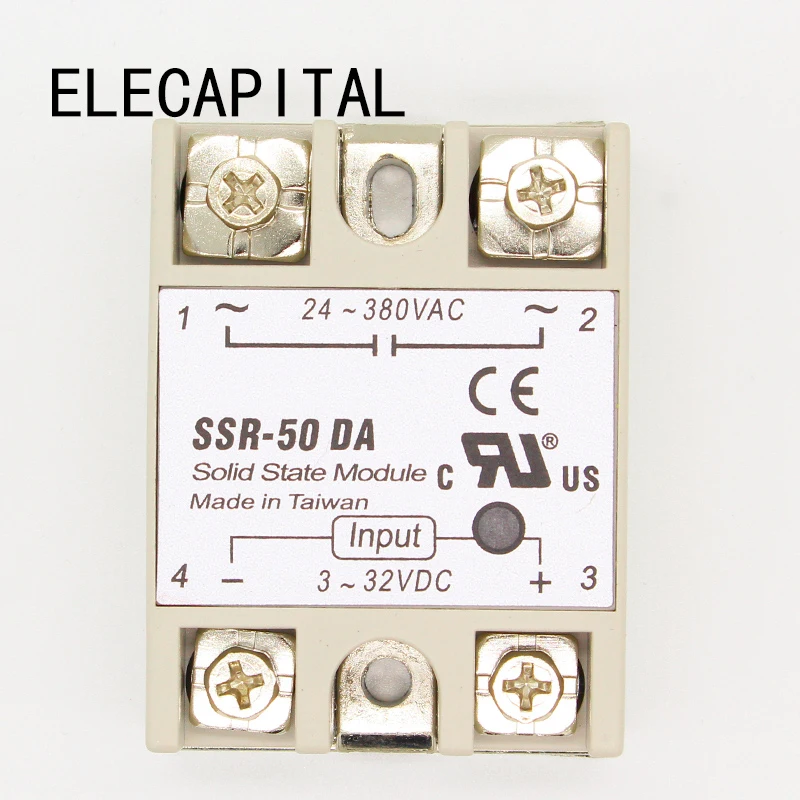1 шт. SSR-50 DA SSR-50DA производитель 50A SSR реле вход 3-32VDC выход 24-380VAC хорошее качество с пластиковой крышкой Лидер продаж