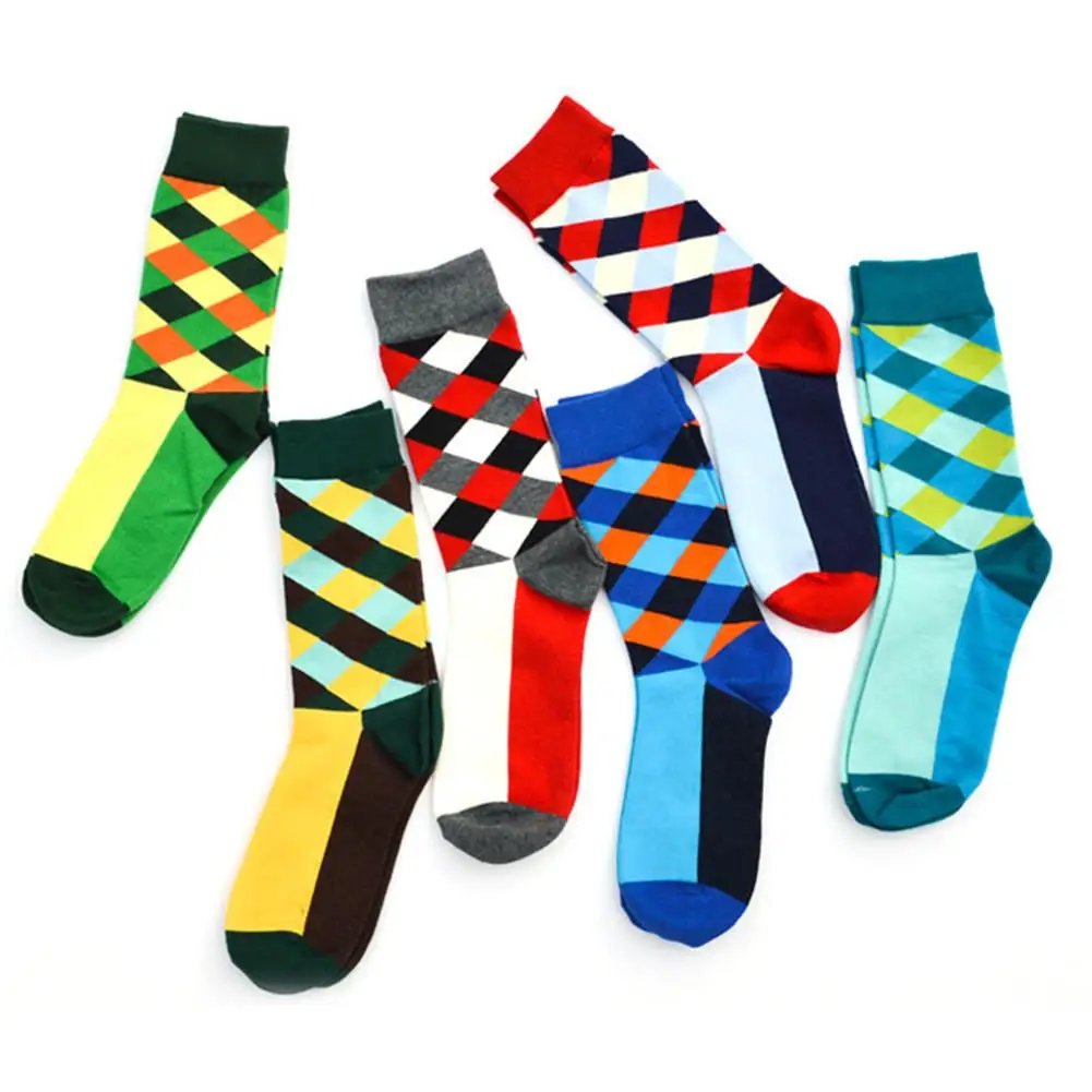 Модные хлопковые носки средней длины в стиле ретро в британском стиле с ...