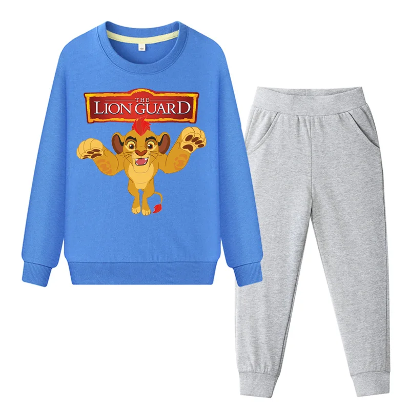 

2019 The Lion King Simba Cartoon Boy Girl Clothes Child Kids Long Sleeve Hoodies+Pant 2pcs Clothing Sets Sports Tracksuits DY121