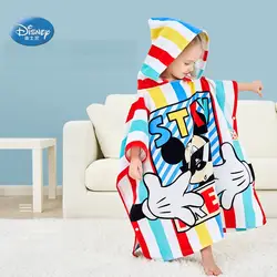 Disney Микки Минни 100% хлопок с капюшоном банное полотенце с кнопками дети мультфильм девочка мальчик летняя рубашка банное полотенце 76 см * 127