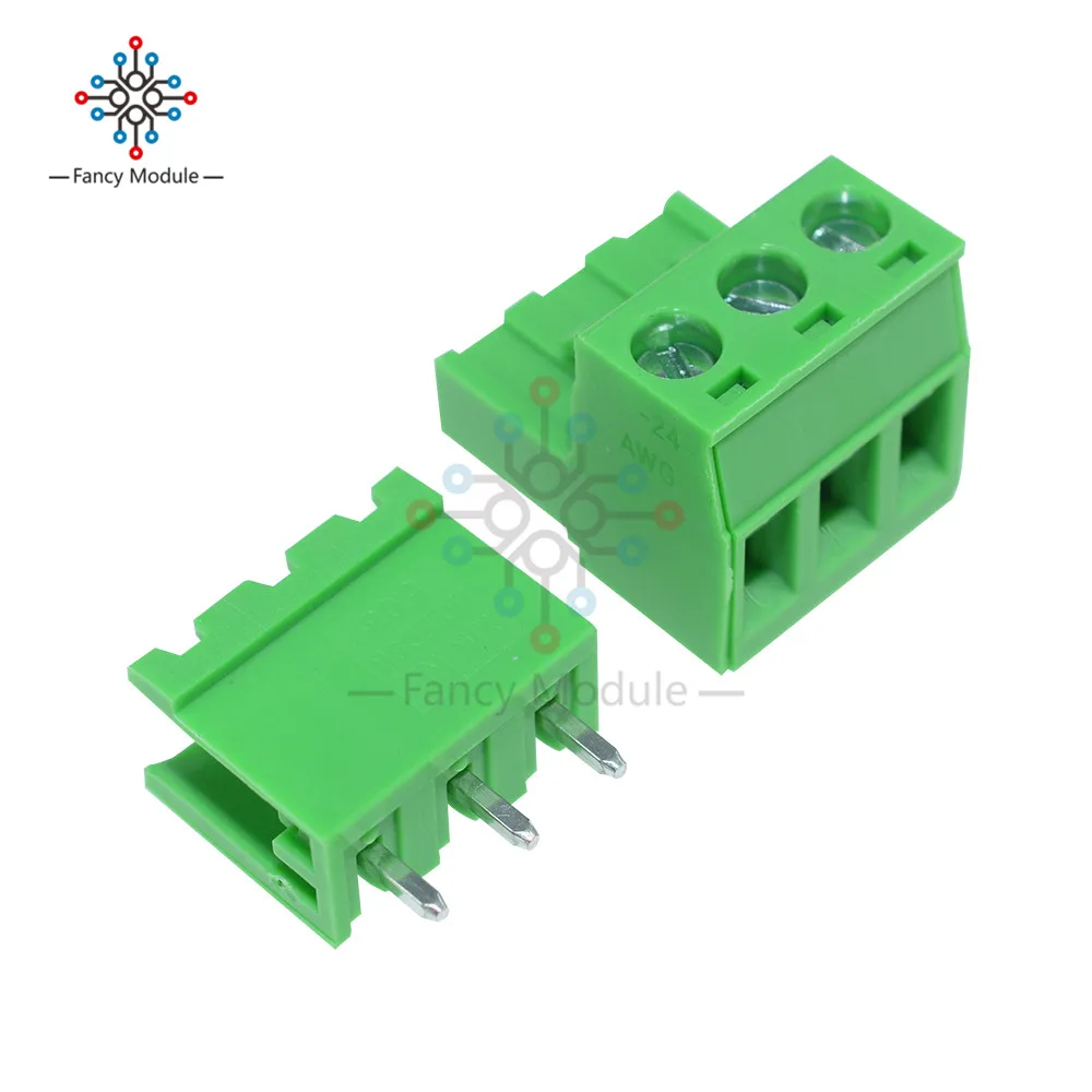 

10Pcs KF2EDGK KF-3P 3PIN Right Angle Plug-in Terminal Contor 5.08mm Pitch