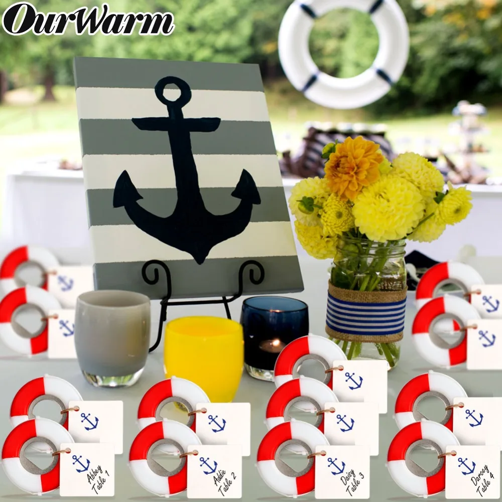 OurWarm 5 шт. свадебные сувениры подарки открывалка для бутылок с бирками морская