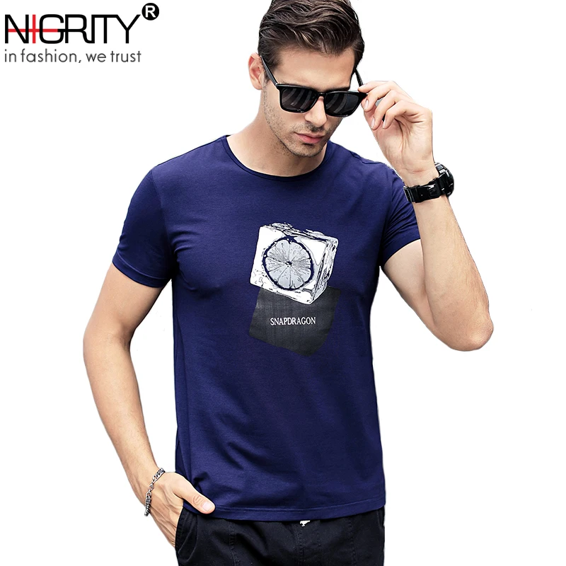 

NIGRITY Men tshirt new arrival American style manly modal cotton T shirt comfortable Large Size S-4XL