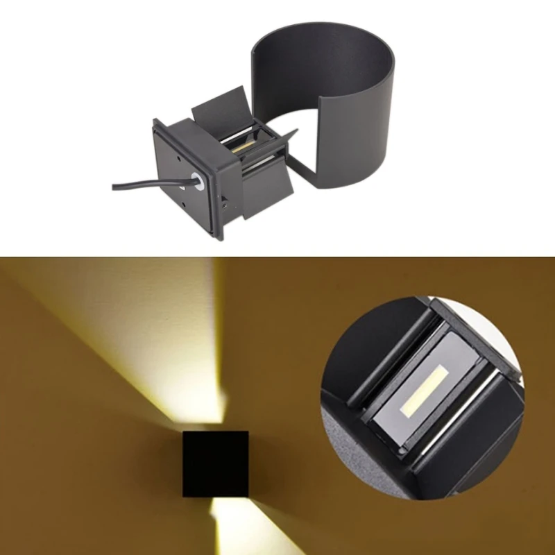 

12W LED Aluminium Wall Light Rail Project Square LED Wall Lamp Bedside Room Bedroom Lamps