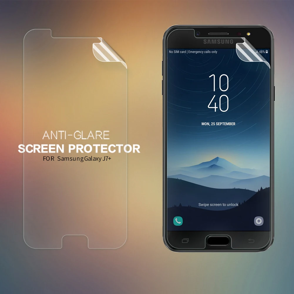 2 шт/комплект NILLKIN защита экрана для Samsung Galaxy J7 плюс + матовый Плёнки с антибликовым