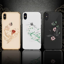 Kingxbar Алмазный чехол для iPhone X/XS MAX украшенный кристаллами SWAROVSKI Стразы чехол для iPhone XS/MAX