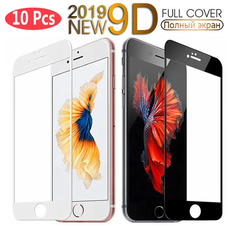 

5Pcs 9D Curved Edge Full Cover Tempered Glass On The For iPhone 7 8 Plus Screen Protective Glass For iPhone 7 8 6 6S Film Case