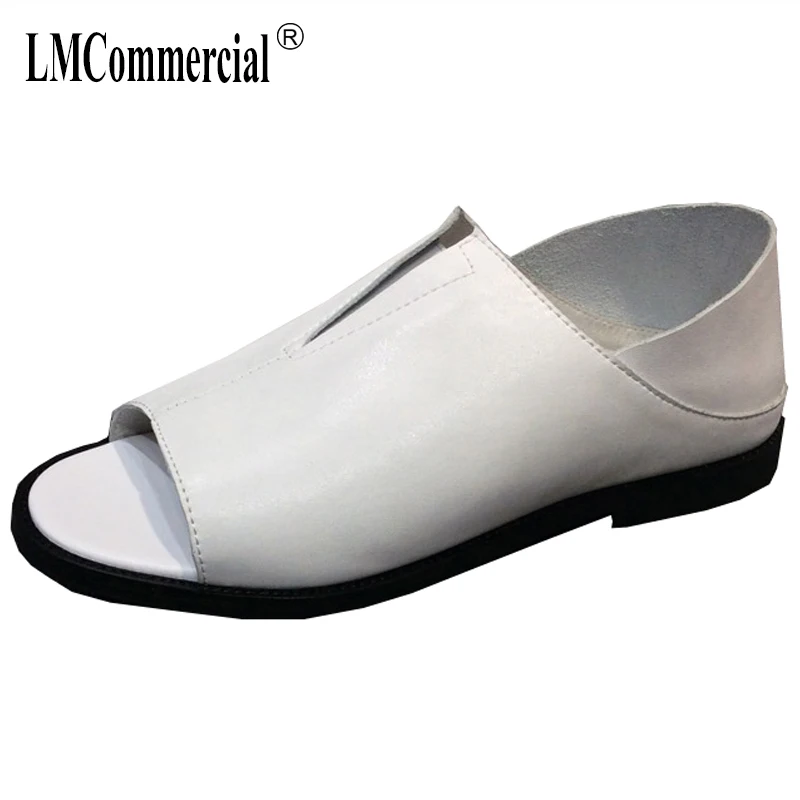 

Men's sandals men summer new Genuine Leather sandals British reto Sneakers male Slippers Flip Flops Summer Shoes beach outdoor