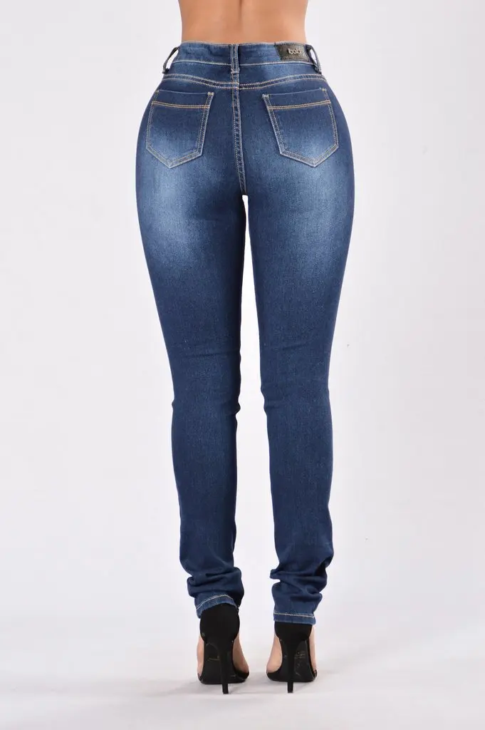2018 Women Jeans HotSexy Ripped Washed Denim Skinny Pencil Pants Fashion Jeans Female Stretchy Full-Length Push Up Jeans Jeans