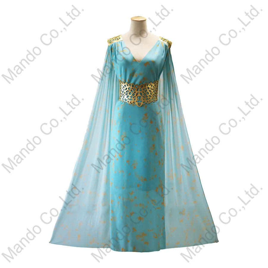 Tanie Gra o tron daenerys Targaryen Dany przebranie na karnawał długa sukienka Stormborn Targaryen niespalona matka smoka halloween