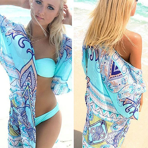 New Arrival Women Sexy Boho Chiffon Tassels Bathing Summer Long Cover Up |