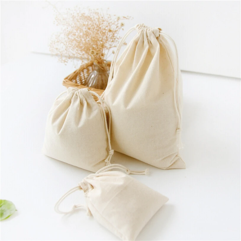 

High Quality Plain Cotton Storage Bag Eco-Friendly Shopping Tea/candy/smoke/key Package Drawstring Bag Small Cloth Bag Gift