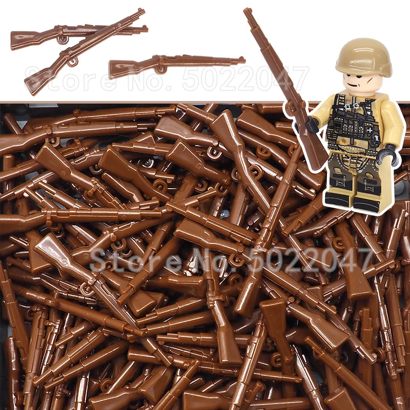 

20 pcs/lot Weapons Brown 98k Military Building Blocks Piece Germany Set World War 2 Figures Army System Moc Toys Gift Legoinglys