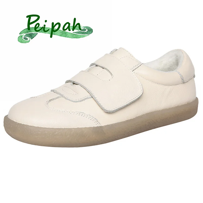 PEIPAH/Весенняя повседневная женская обувь из коровьей кожи; zapatos mujer; женские кроссовки; Zapatillas Deportivas Mujer; Женская прогулочная обувь