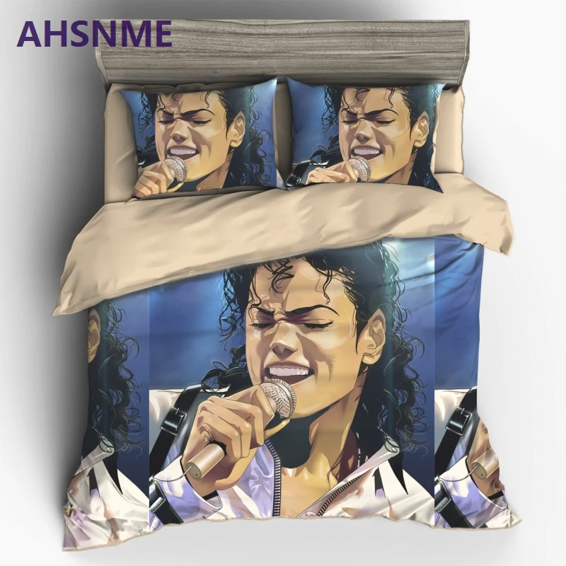 AHSNME Abstract Oil Paintings Home Textile Mike Jackson Live Style Sanding 2/3pcs Bedding Set Duvet Cover Beddingset Sheet