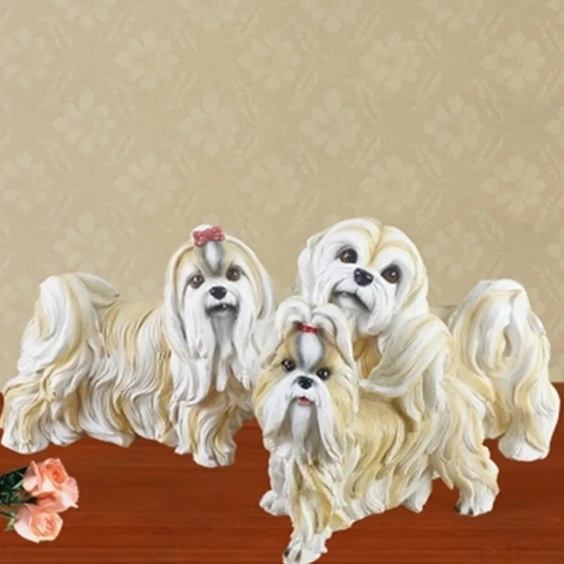 Cute Puppy статуя моделирование животных креативный домашний декор художественное