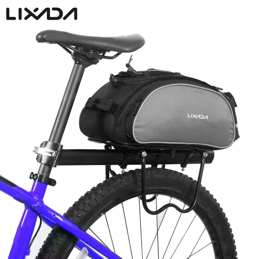 Sale Lixada 13L Multifunctional Bicycle Rear Seat Bag Outdoor Cycling Bike Rack Seat Bag Trunk Pannier Shulder Bag for casco ciclismo 0