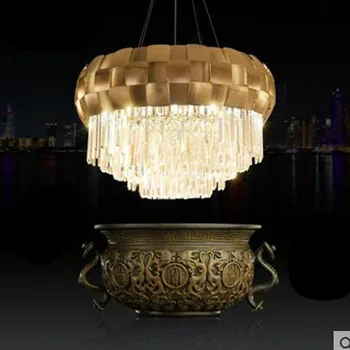 

Postmodern crystal chandeliers simple dining room bedroom living room lamp creative personality Villa light luxury Nordic lamps