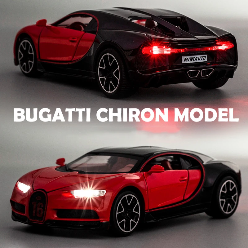 Модель автомобиля Bugatti Chiron из сплава под давлением 1:32|Наземный транспорт| |