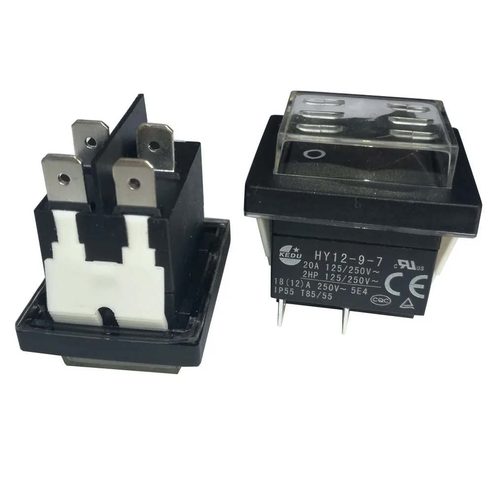 Botão de Pressão para Ferramentas Elétricas Peças Kedu Partes 125v250v 18 12a Ip55 T85 55 Pinos Botão Rocker à Prova d Água