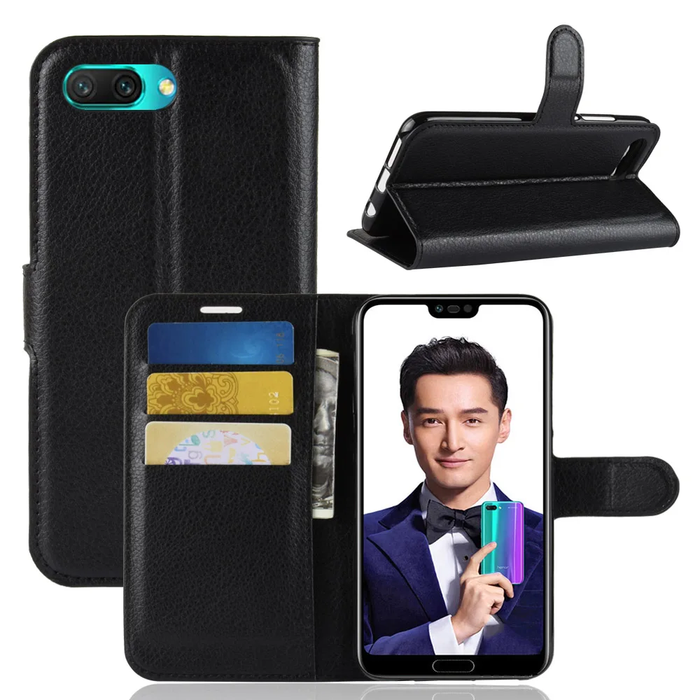 

YINGHUI for Huawei Honor 10 Case Wallet Style Litchi Texture Flip Leather Case Cover for Huawei Honor 10 Honor10 5.84 inch