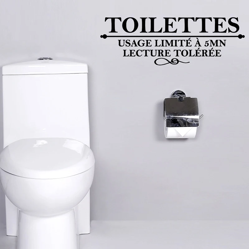 French Toilettes Quotes Decorative Wall Stickers For Washroom Bathroom Toilet Decoration Vinyl Wall Sticker Decal Art Home Decor