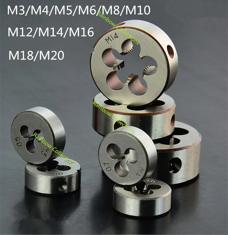 

high quality M3-M20 Metric Standard Right Hand Tap die Hand tools hreading Tools Lathe Model Round Die teeth Taps die