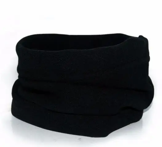 Походный шарф из флиса для шеи, теплые гетры для ушей, маска для лица, повязка на голову, зимний теплый шарф для кемпинга, спорта на открытом воздухе - Цвет: Черный