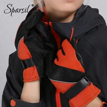 Sparsil женские зимние противоскользящие Утепленные перчатки теплые флисовые анти-слеза Женские варежки застегиваются ветрозащитные перчатки панк мото-перчатки