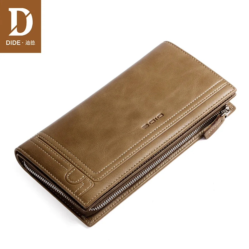 

DIDE Men's Wallet Clutch Bag Genuine Leather Brand Vintage Wallet Male Organizer Cell Phone Daily handbag Long Coin Purse Male