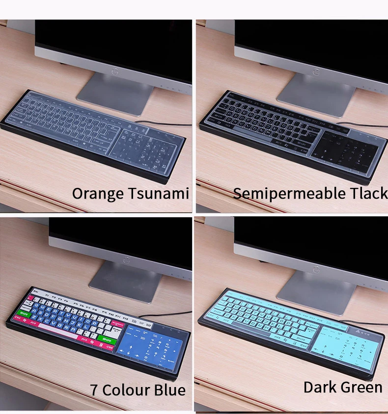 Водонепроницаемая клавиатура для ноутбука, защитная пленка, чехол для клавиатуры, пылезащитная пленка, силиконовый универсальный силиконовый чехол для настольного компьютера
