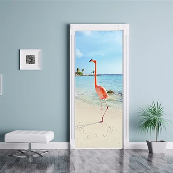 

Creative Animal Red Crowned Crane Door Stickers Painting Wallpaper Poster Wall Sticker Bedroom Living Room Home Decoration