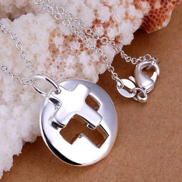 Jewelry silver plated Pendant Fine Fashion Cute Couple Cross Necklace Top Quality CP017 | Украшения и аксессуары