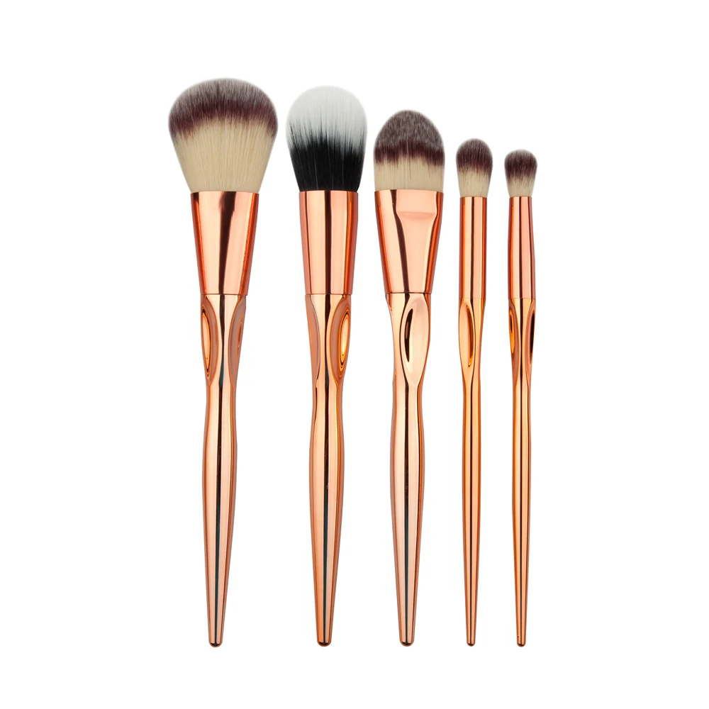 

5Pcs Rose Gold Makeup Brushes Set Foundation Blush Blending Eyeshadow Eyeliner Lip Makeup Tool Cosmetic Kit Good Quality