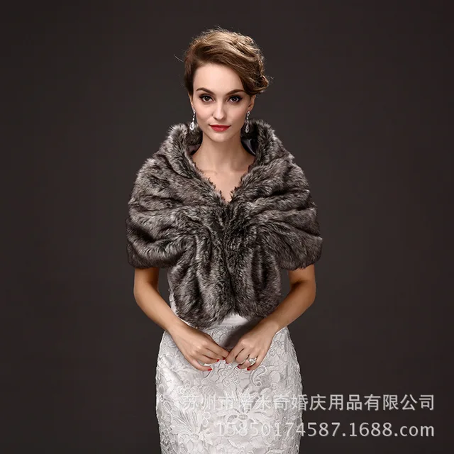 Price The new winter 2016 bridal gowns wool shawls bridesmaid dresses warm rabbit hair color shawl miss manners cloak