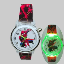 Spiderman Children Watches Cat Cartoon Electronic Colorful Light Source Child Watch Girls Birthday Party Kids Gift Clock Wrist