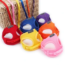 Soft Air Mesh Pet Harness Dog Clothes Pet Dog Cat Vest Harness Leash Dog Apparel Small