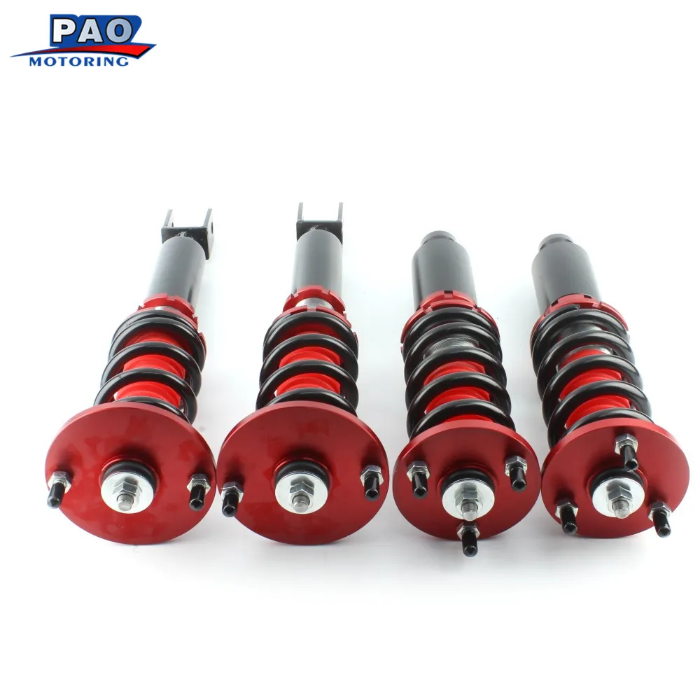 

New Fit For Honda Accord 90-97 Coilover Coil Suspension Spring Struts Rose Red Kit Non-adjustable Damper Force Pressure