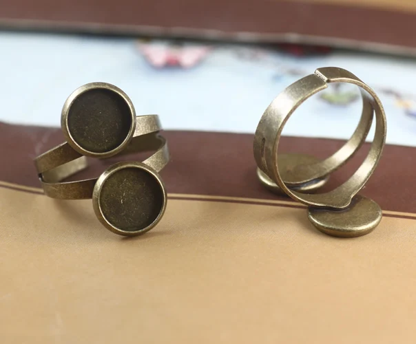 

Hot Rhodium plated blank base ring setting Rings for women Finger Ring 50 PCS Ring Set Best Selling making jewelry accessories