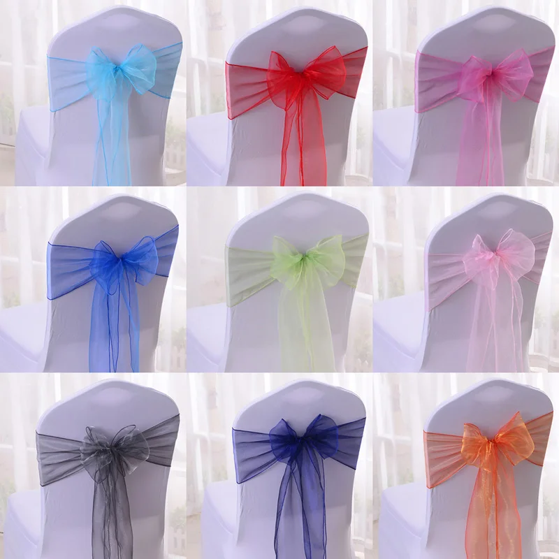 Чехол на стул из органзы с бантом 100 шт.|Перевязи| |
