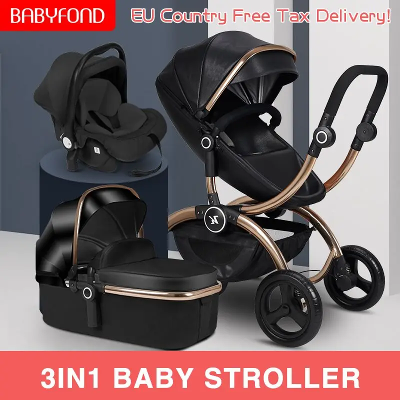 Best Price  Fast shipping! High landscape luxury baby stroller can sit reclining lightweight folding newborn 3  