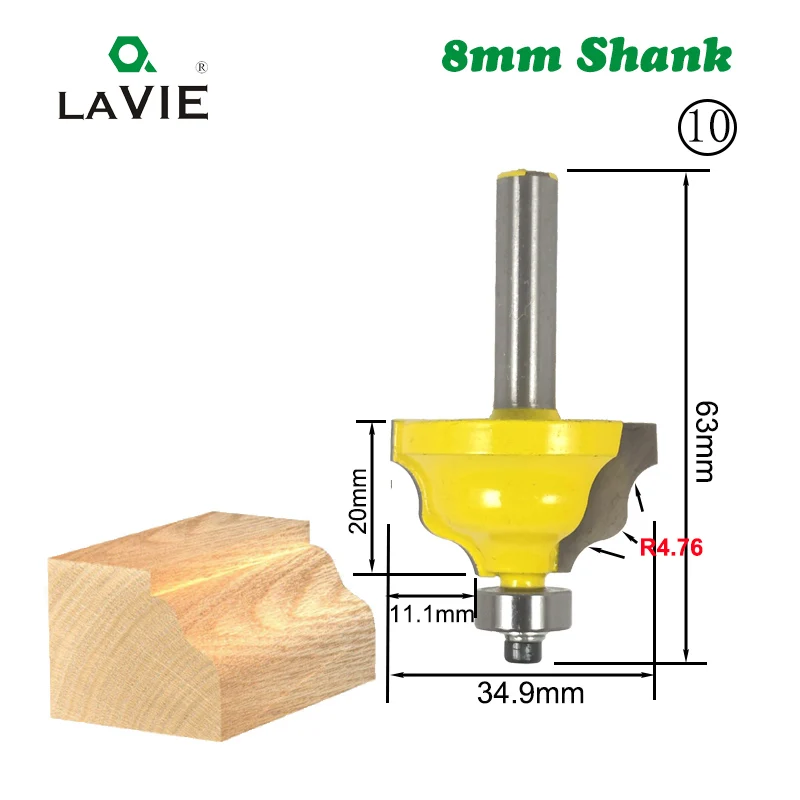 1 шт. 8 мм Фреза деревянная фаска угловая круглая резьба дверная рама кружевной нож Классическая бухта т слот двойной Римский Ogee волнистый край бит